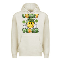 Oatmeal Heather lucky vibes Premium Hoodie - MaliasSmallBusiness