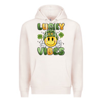 Pale Pink lucky vibes Premium Hoodie - MaliasSmallBusiness