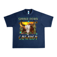 Navy simmer down cowboy Urban Heavy Tee - texasbilliewilder