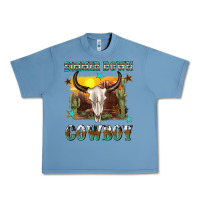 Pebble Blue simmer down cowboy Urban Heavy Tee - texasbilliewilder