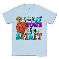 Dusty Blue small town big spirit basketball Classic Tee - Zillion Design Studio