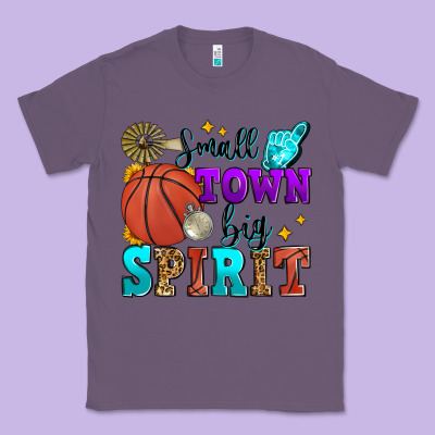 Small Town Big Spirit Basketball Classic Tee Designed By Zillion Design Studio