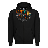 Black coffee gives me teacher Zipper Hoodie - CowhideDigitalArt