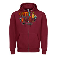 Burgundy coffee gives me teacher Zipper Hoodie - CowhideDigitalArt