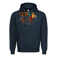 Navy coffee gives me teacher Zipper Hoodie - CowhideDigitalArt