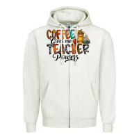 Oatmeal Heather coffee gives me teacher Zipper Hoodie - CowhideDigitalArt