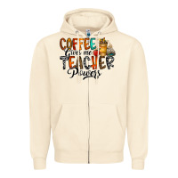Sandshell coffee gives me teacher Zipper Hoodie - CowhideDigitalArt