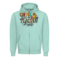 Seafoam coffee gives me teacher Zipper Hoodie - CowhideDigitalArt