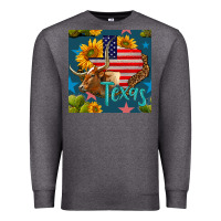 Charcoal Heather 4th of july texas map with cow seamless pattern Premium Sweatshirt - BundleAndBundleShop