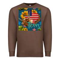 Chestnut 4th of july texas map with cow seamless pattern Premium Sweatshirt - BundleAndBundleShop