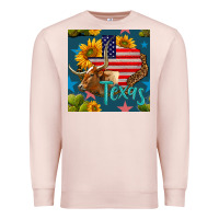 Pale Pink 4th of july texas map with cow seamless pattern Premium Sweatshirt - BundleAndBundleShop