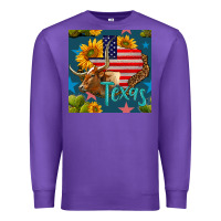 Purple 4th of july texas map with cow seamless pattern Premium Sweatshirt - BundleAndBundleShop