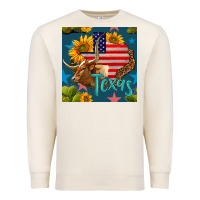 4th Of July Texas Map With Cow Seamless Pattern Premium Sweatshirt | Teevron