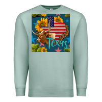 Seafoam 4th of july texas map with cow seamless pattern Premium Sweatshirt - BundleAndBundleShop