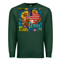 Sports Green 4th of july texas map with cow seamless pattern Premium Sweatshirt - BundleAndBundleShop