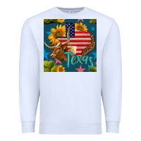 White 4th of july texas map with cow seamless pattern Premium Sweatshirt - BundleAndBundleShop