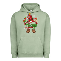 Pigment Oil Green the teacher gnome christmas Urban Hoodie - MaliasSmallBusiness
