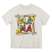 Cream softball mama Heavy Core Tee - CowhideDigitalArt