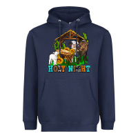 Navy holy nıght cows and sunflowers Heavyweight Hoodie - AdoDesignShop