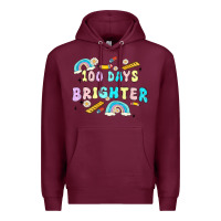 Burgundy 100 days brighter Premium Hoodie - MaliasSmallBusiness