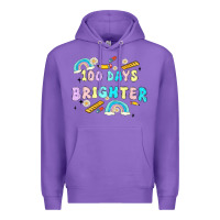 Purple 100 days brighter Premium Hoodie - MaliasSmallBusiness