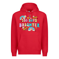 Red 100 days brighter Premium Hoodie - MaliasSmallBusiness