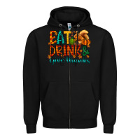 Black eat drink give thanks Zipper Hoodie - CowhideDigitalArt