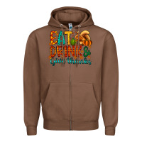 Chestnut eat drink give thanks Zipper Hoodie - CowhideDigitalArt