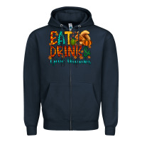 Navy eat drink give thanks Zipper Hoodie - CowhideDigitalArt
