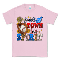 Bubblegum Pink small town big spirit baseball Classic Tee - Zillion Design Studio