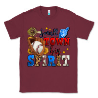 Burgundy small town big spirit baseball Classic Tee - Zillion Design Studio