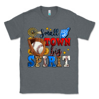 Charcoal Heather small town big spirit baseball Classic Tee - Zillion Design Studio