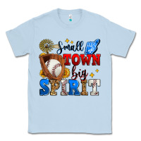 Dusty Blue small town big spirit baseball Classic Tee - Zillion Design Studio