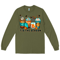 Army Green tis' the season basketball coffee cups Long Sleeve Tee - Zillion Design Studio
