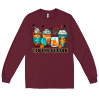 Burgundy tis' the season basketball coffee cups Long Sleeve Tee - Zillion Design Studio