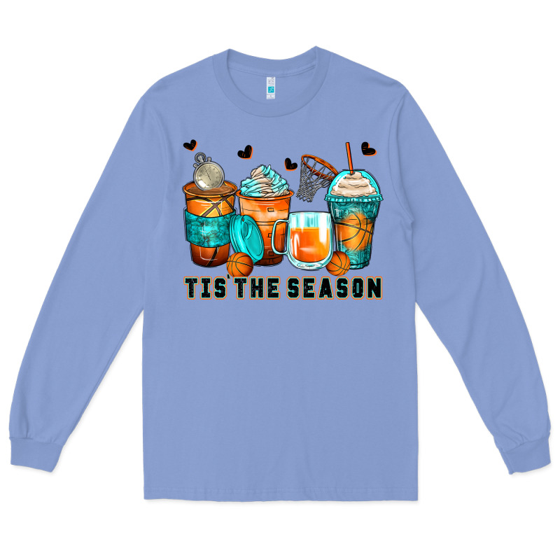 Tis' The Season Basketball Coffee Cups Long Sleeve Tee by Zillion Design Studio | Teevron