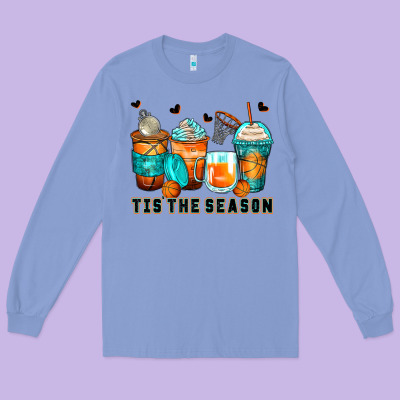 Tis' The Season Basketball Coffee Cups Long Sleeve Tee Designed By Zillion Design Studio