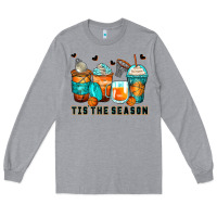 Heather Grey tis' the season basketball coffee cups Long Sleeve Tee - Zillion Design Studio
