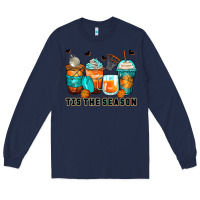 Navy tis' the season basketball coffee cups Long Sleeve Tee - Zillion Design Studio
