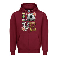 Burgundy western love soccer Zipper Hoodie - HRA Design Shop