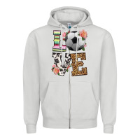 Dove Grey western love soccer Zipper Hoodie - HRA Design Shop