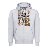 Heather Grey western love soccer Zipper Hoodie - HRA Design Shop