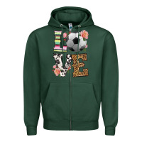 Sports Green western love soccer Zipper Hoodie - HRA Design Shop
