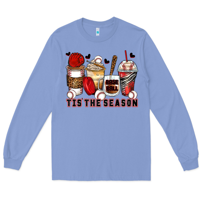 Tis' The Season Baseball Coffee Cups Long Sleeve Tee by Zillion Design Studio | Teevron