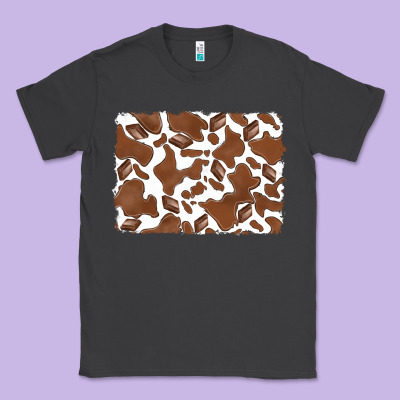 Distressed Chocolate Milkshake Cowhide Classic Tee Designed By Ranaportraitstore