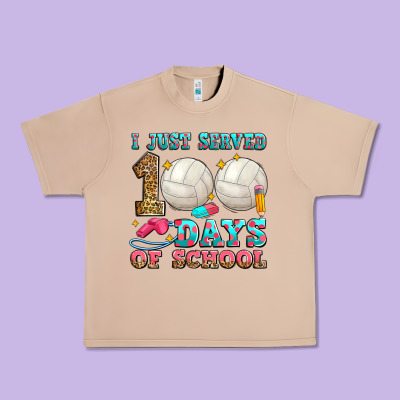 I Just Served 100 Days Of School Volleyball Urban Heavy Tee Designed By Zillion Design Studio
