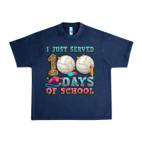 Navy i just served 100 days of school volleyball Urban Heavy Tee - Zillion Design Studio