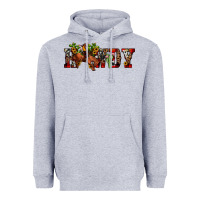 Heather Grey Christmas Howdy Bronco Rodeo Heavyweight Hoodie - JahusDesignShop