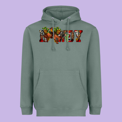 Christmas Howdy Bronco Rodeo Heavyweight Hoodie Designed By Jahusdesignshop