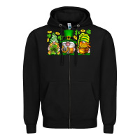 Black St. Patrick's Day gnomies Zipper Hoodie - Neo Western